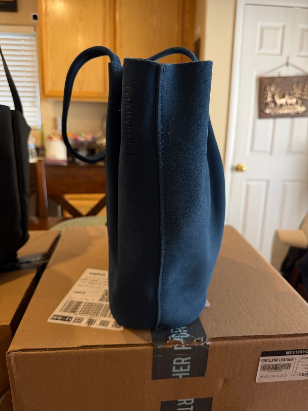 Portland Leather Goods PLG OS Mariner Blue Devan Suede Unicorn NEW - Picture 3 of 9